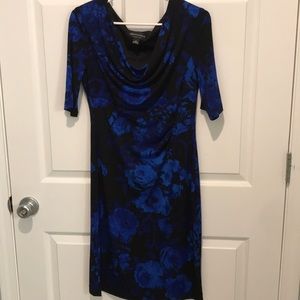 Knee length dress with cowl neck line